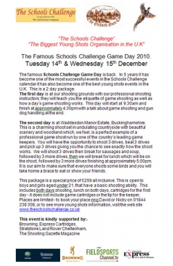 Young Shots Game Day 2010 - BOOK NOW!