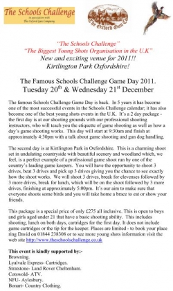 Young Shots Game Day 2011 - BOOK NOW!
