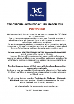 TSC 11th March - POSTPONED